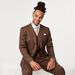 Men Chocolate Brown Check Tailored Jacket